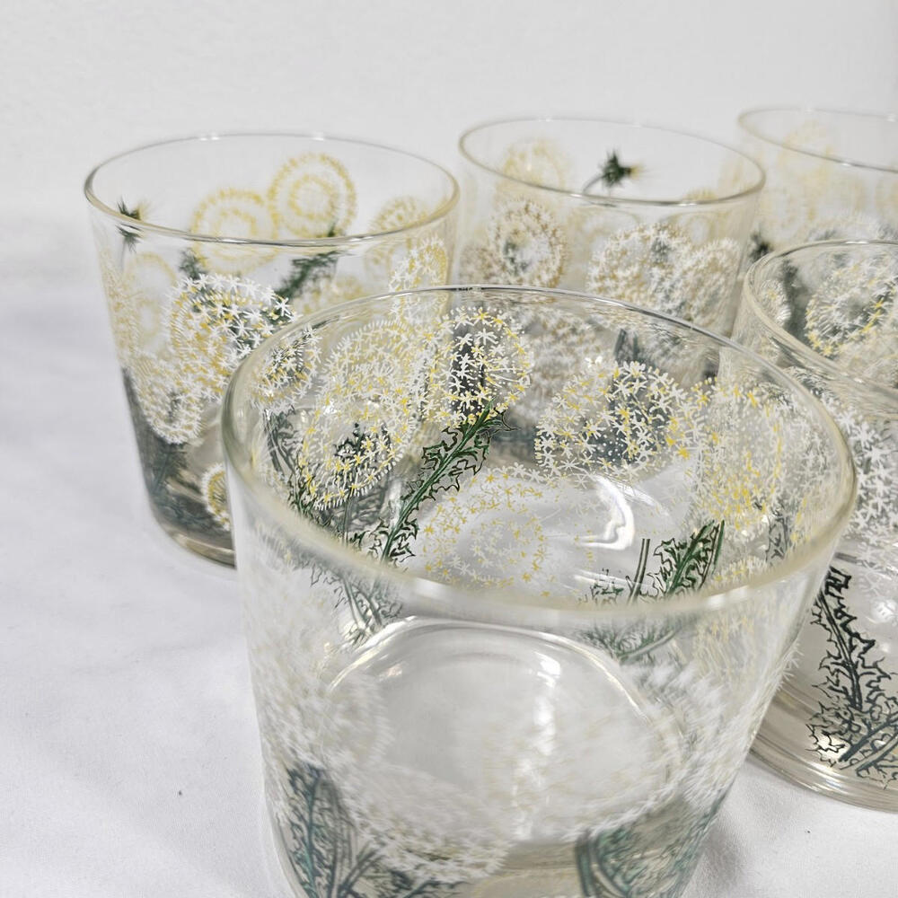 Vtg Set Of 6 Dorothy Thorpe Hand Painted Rocks Glasses MCM mid Century - Picture 3 of 9